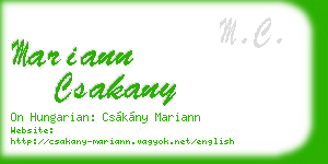 mariann csakany business card